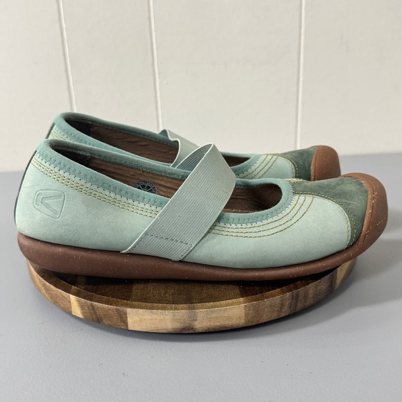 KEEN Womens Mary Jane Flats Size 7 US Elastic Strap Green Comfort Shoes - Picture 1 of 11